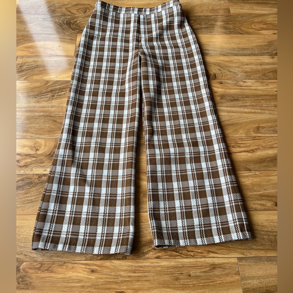 Vintage 70s Pykettes Disco Style Rock&Roll High rise checkered Pants